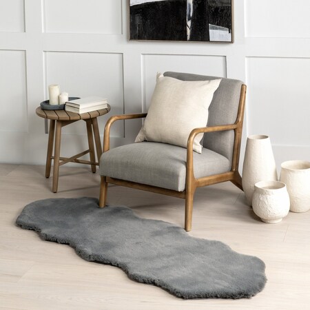 Nuloom Eline Faux Sheepskin Machine Washable Area Rug 2ft x 6ft HJAR02C-206